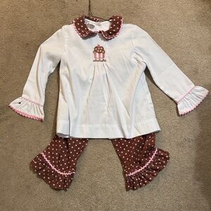 Orient express cupcake smocked two piece set